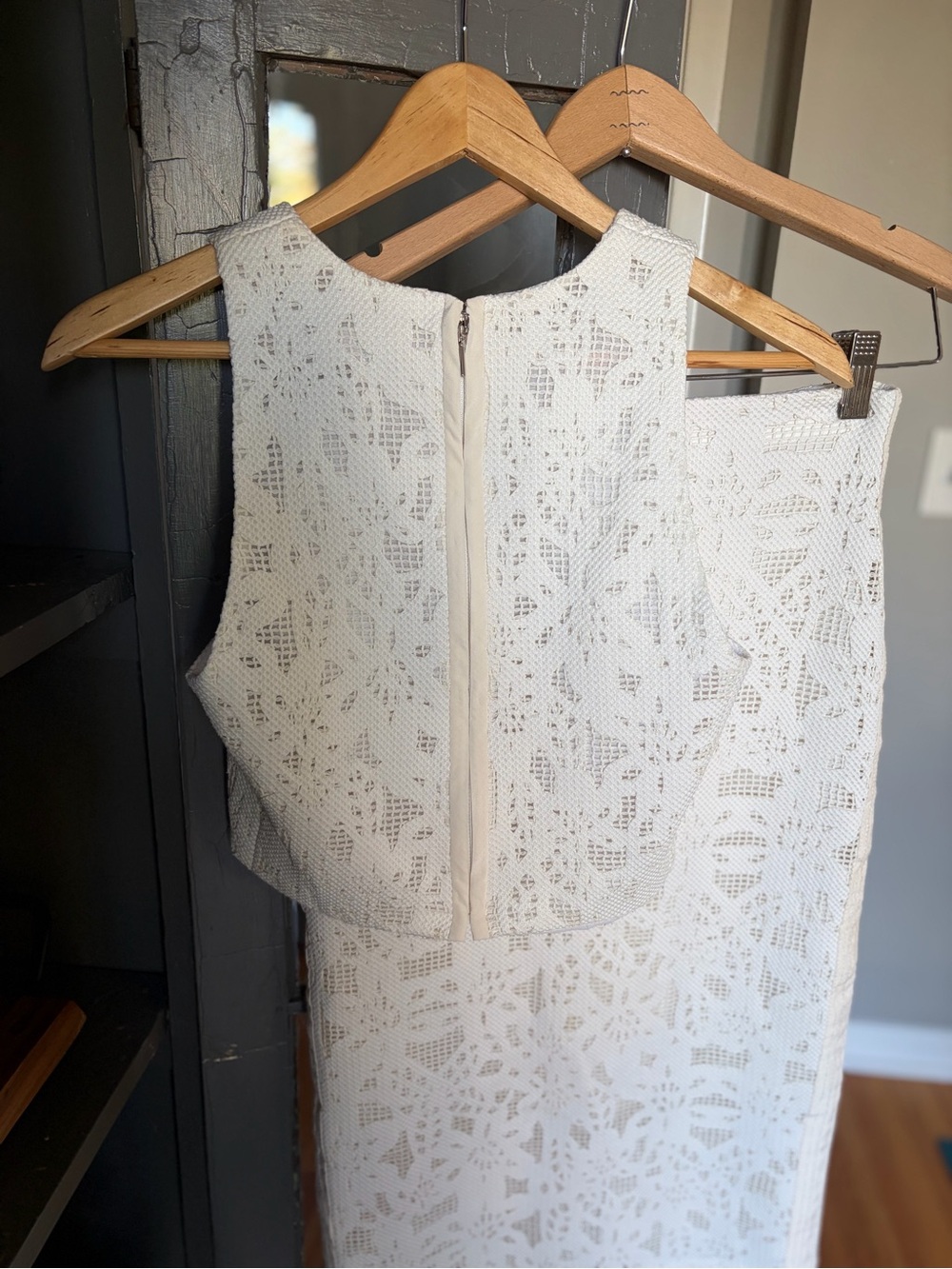 Rebecca Taylor Cream Lace Skirt Set Sz 2/4 - Picture 4 of 9